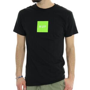 T-SHIRT ESSENTIALS BOX LOGO HUF NERO